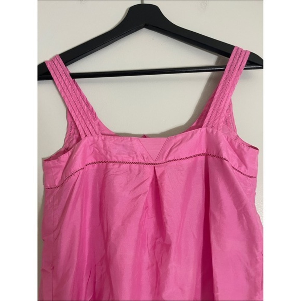 Postmark Anthropologie Tank Top Silk Cotton Ruffle Pink 2 Sleeveless Blouse - Picture 10 of 16